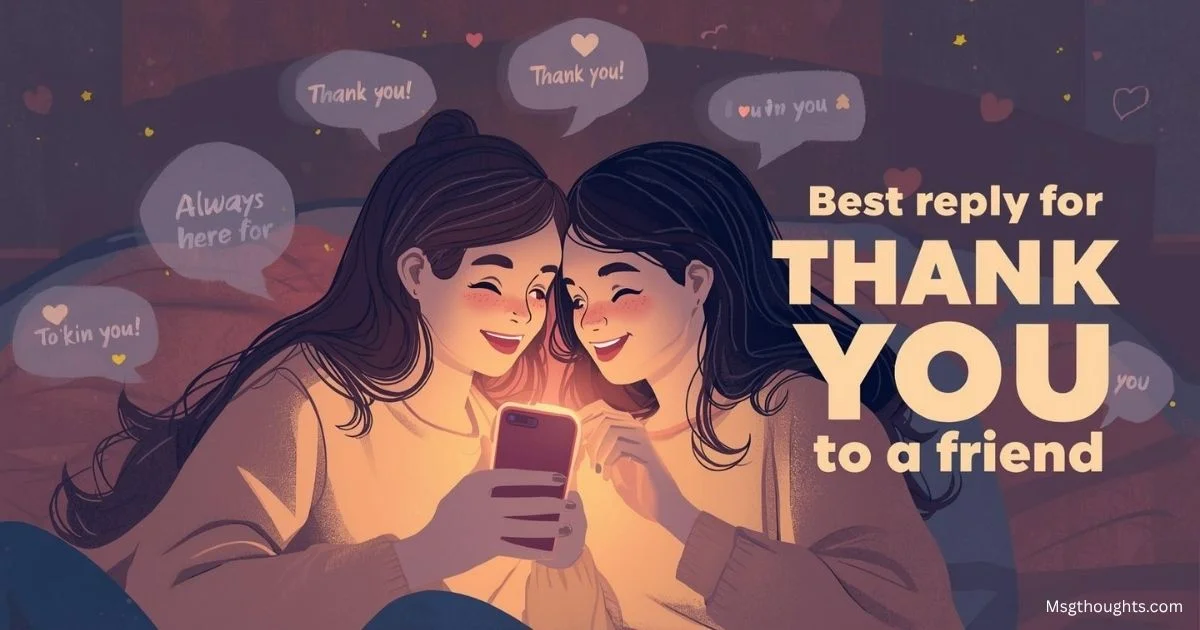 best reply for thank you to a friend