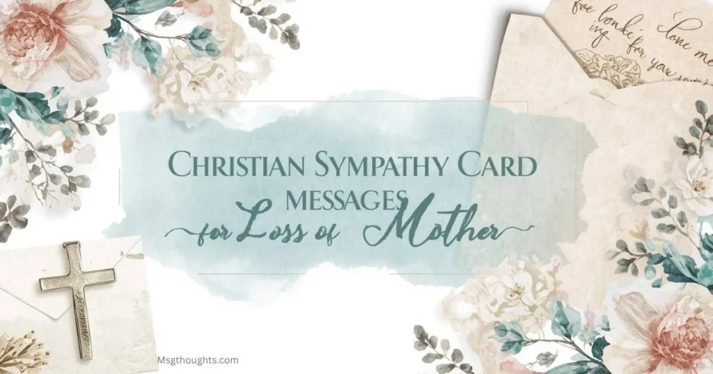 Sympathy card with pink carnations and open Bible, expressing Christian sympathy messages for loss of a mother.