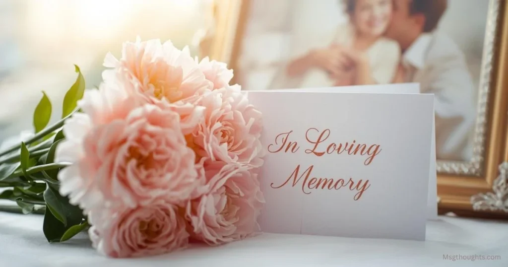 Sympathy card with pink flowers symbolizing loss of a mother.