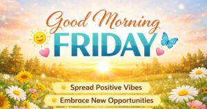 Good morning Friday nature scene with relaxing and positive vibes