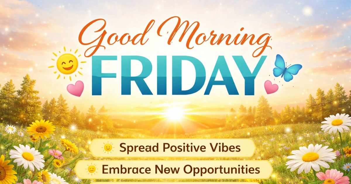 Good morning Friday nature scene with relaxing and positive vibes