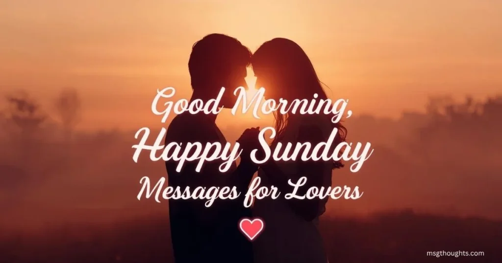 Romantic couple enjoying beautiful Sunday morning sunrise together, expressing love and affection