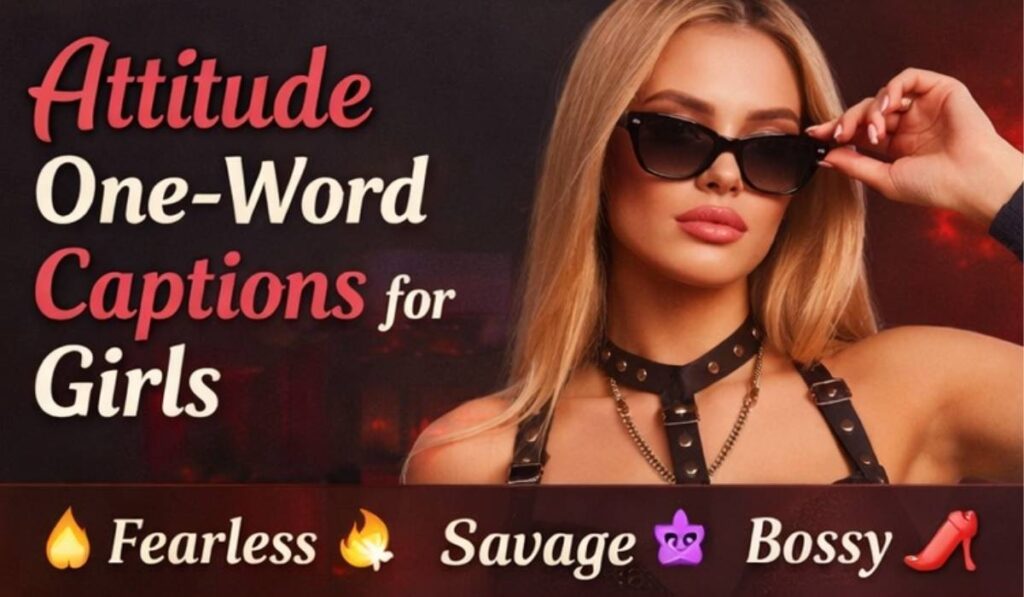 Attitude one word captions for girls 