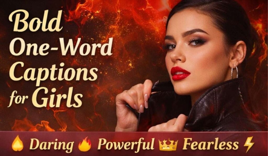 bold one word captions for girls