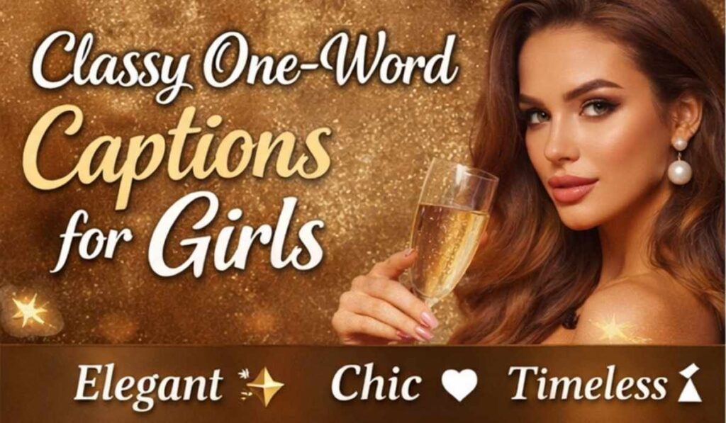classy one word captions for girls