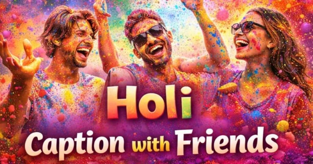 Holi Caption with Friends