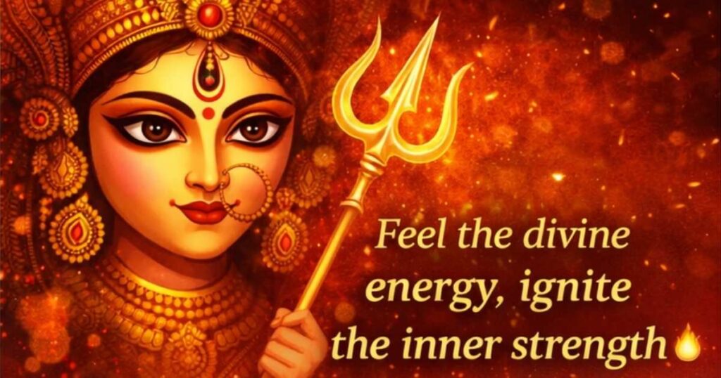 Maa Durga illustration representing divine strength, faith, and spiritual energy during Navratri