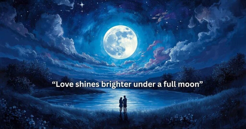 romantic moon captions