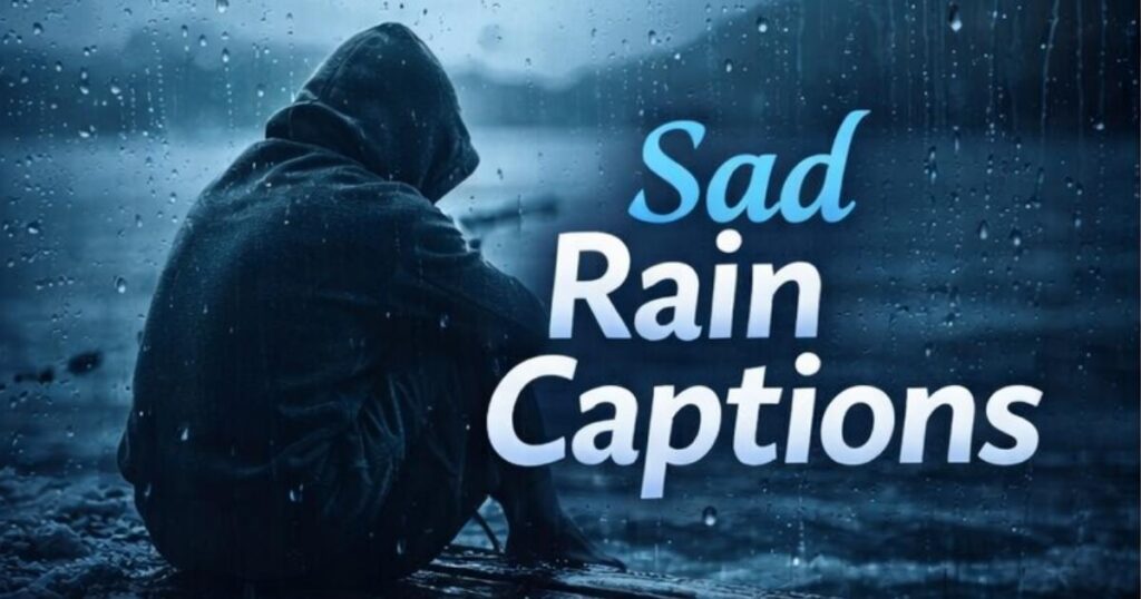 sad rain captions