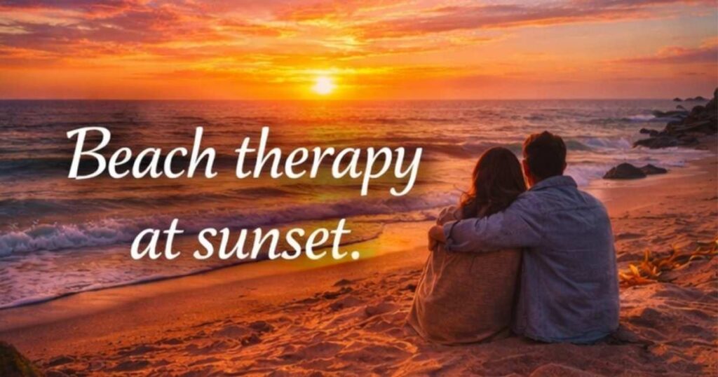 beach sunset captions