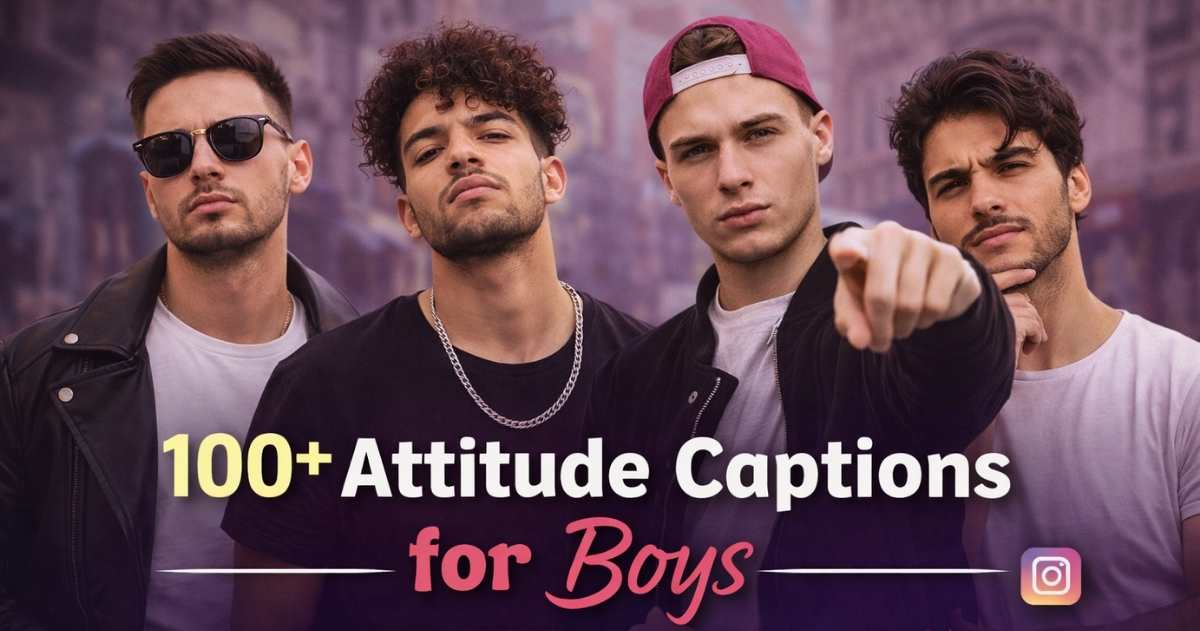 Attitude captions for boys