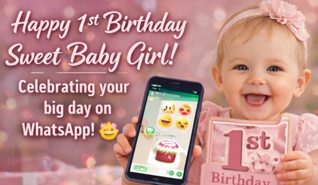 1st Birthday Wishes for Baby Girl WhatsApp Status