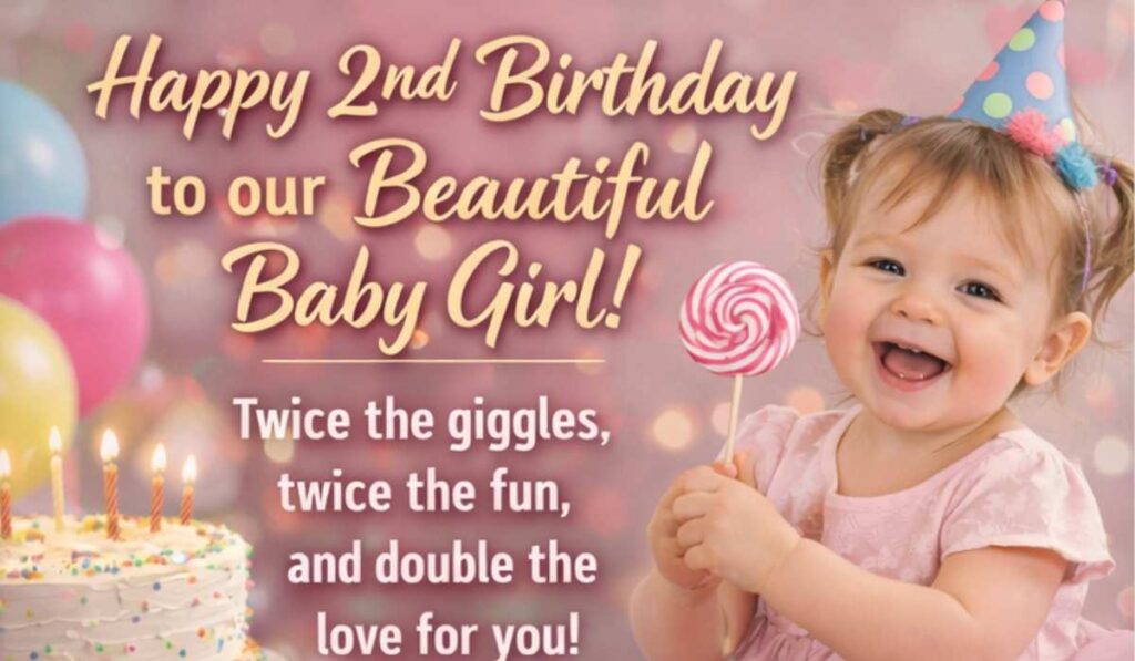 2nd Birthday Wishes for Baby Girl