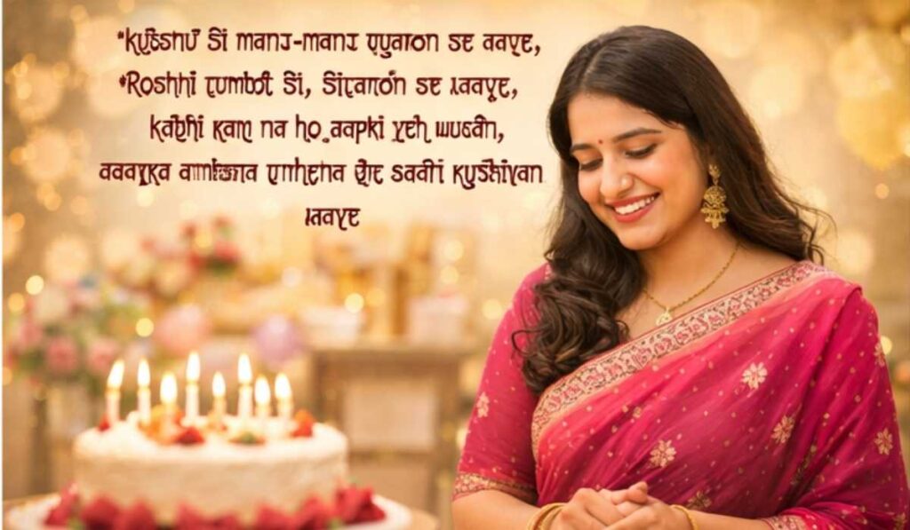 birthday wishes for bhabhi in hindi - hindi shayari birthday message decoration background
