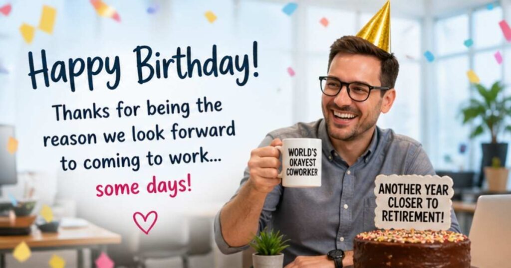Funny Birthday Wishes for Coworker