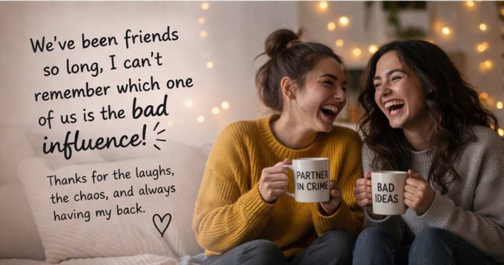 Funny Yet Heartfelt Message for Best Friend 