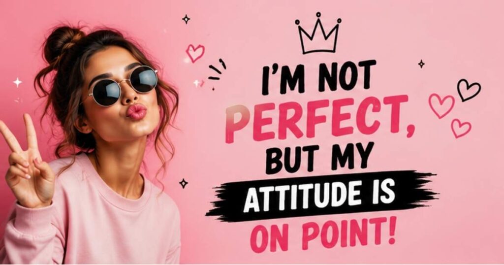 Stylish girl posing with a cute funny attitude quote perfect for girls Instagram captions