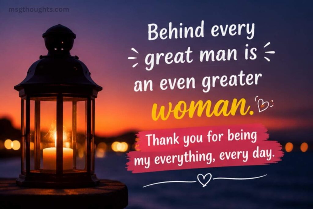 Husband and wife romantic sunset lantern image with emotional marriage quote and love message