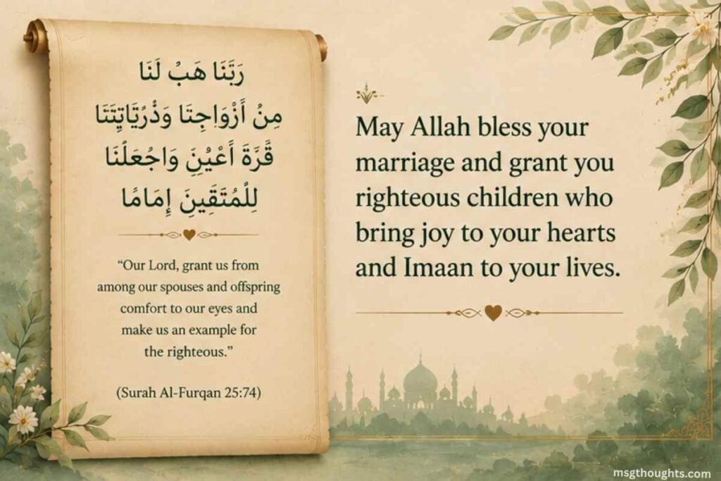 Islamic Marriage Wishes in Arabic (with Meaning)