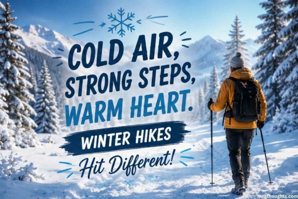 Winter Hiking Captions