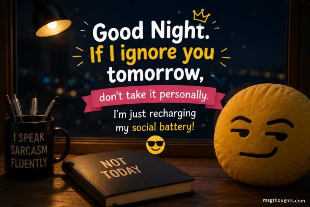 Witty and Sarcastic Good Night Message