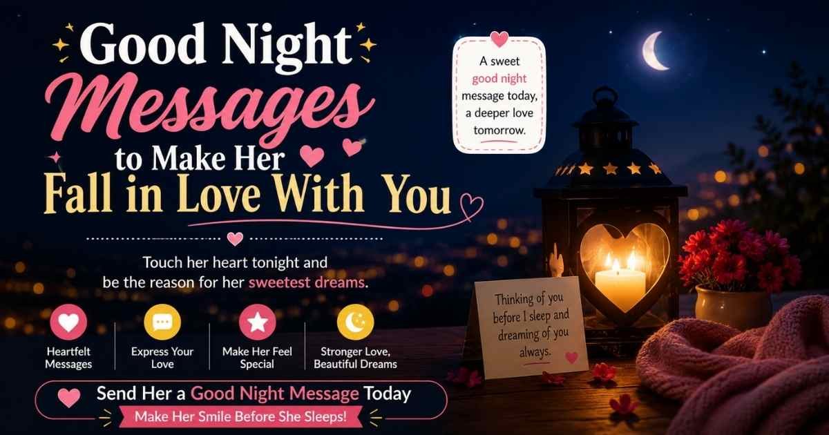 good night messages to make her fall in love with you